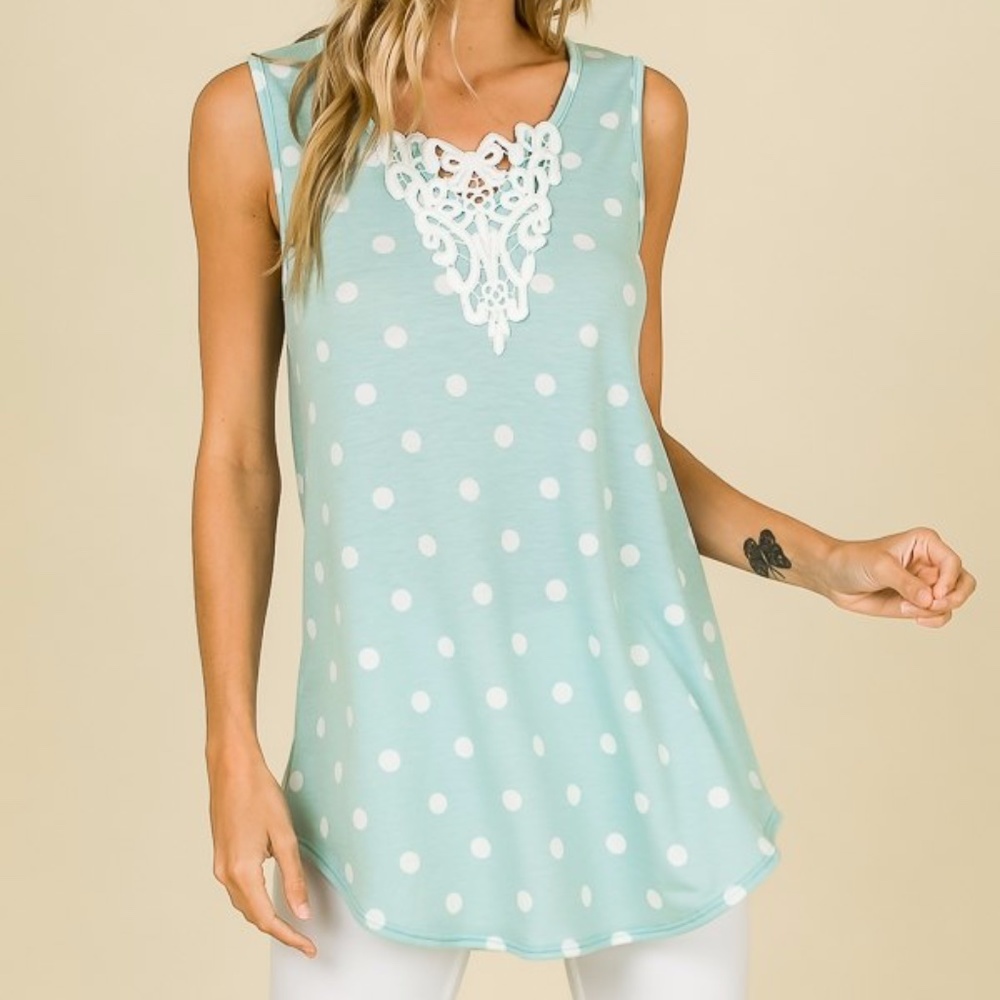 Polka Dot Sleeveless Top